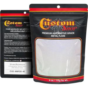 imageCustom Shop Metal Flake for Automotive Paint Jet Black 4oz Micro 004quot Metal Flakes for Car Paint UV Resistant Glitter Paints Additive for Epoxy Resin ampamp Custom FinishesSilverRainbow Holographic