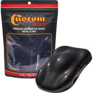 imageCustom Shop Metal Flake for Automotive Paint Jet Black 4oz Micro 004quot Metal Flakes for Car Paint UV Resistant Glitter Paints Additive for Epoxy Resin ampamp Custom FinishesJet Black