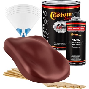 image:imageCustom Shop  Candy Apple Red Metallic  Hot Rod Flatz Flat Matte Satin Urethane Auto Paint  Complete Gallon Paint Kit  Professional Low Sheen Automotive Car Truck Coating 41 Mix Ratio