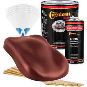 image:imageCustom Shop  Fire Red Pearl  Hot Rod Flatz Flat Matte Satin Urethane Auto Paint  Complete Gallon Paint Kit  Professional Low Sheen Automotive Car Truck Coating 41 Mix Ratio