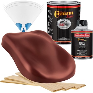 image:imageCustom Shop  Fire Red Pearl  Hot Rod Flatz Flat Matte Satin Urethane Auto Paint  Complete Quart Paint Kit  Professional Low Sheen Automotive Car Truck Coating 41 Mix Ratio